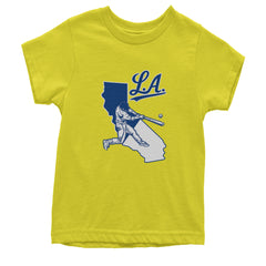 Los Angeles Baseball Batter Up Youth T-shirt Yellow