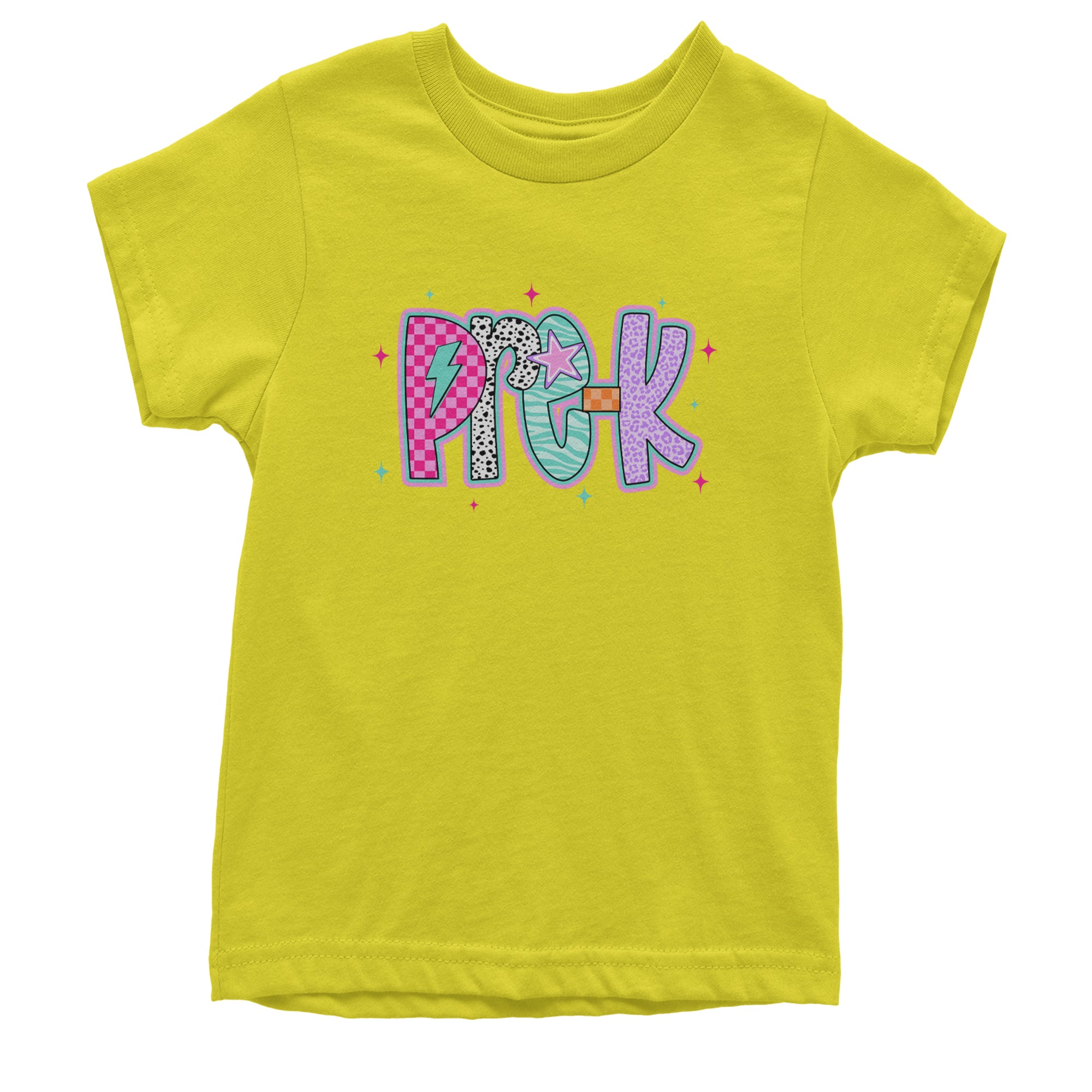 Pre-K Party Time Colorful Back to School Youth T-shirt Yellow
