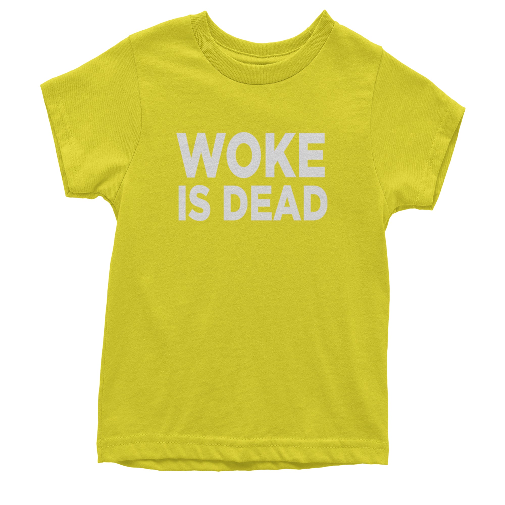 Woke Is Dead Satire Youth T-shirt Yellow