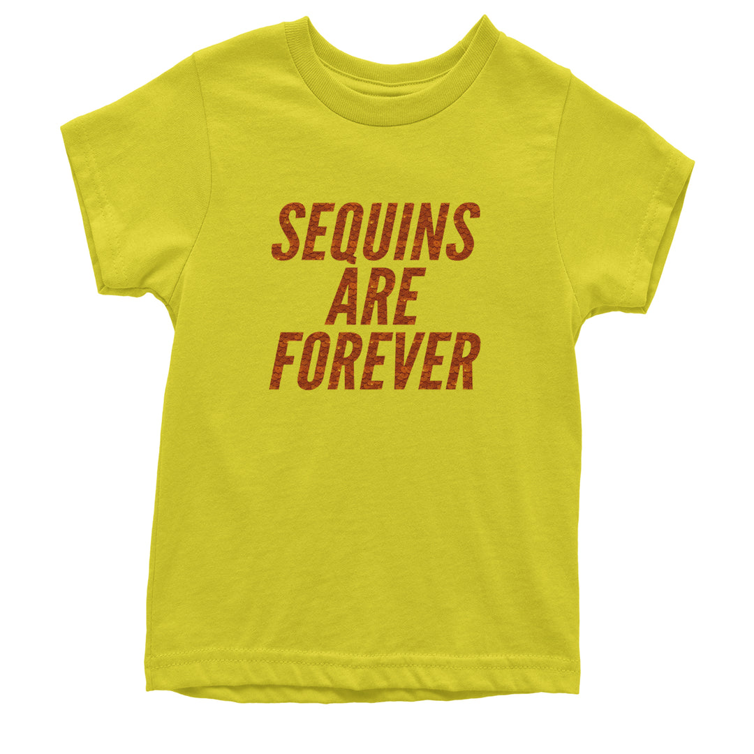 Sequins Are Forever Retro Glam Youth T-shirt Yellow