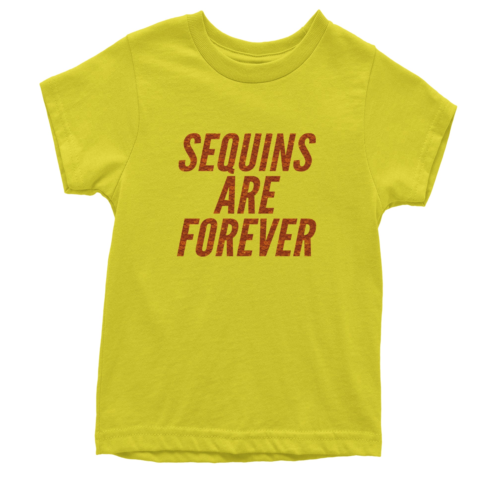 Sequins Are Forever Retro Glam Youth T-shirt Yellow