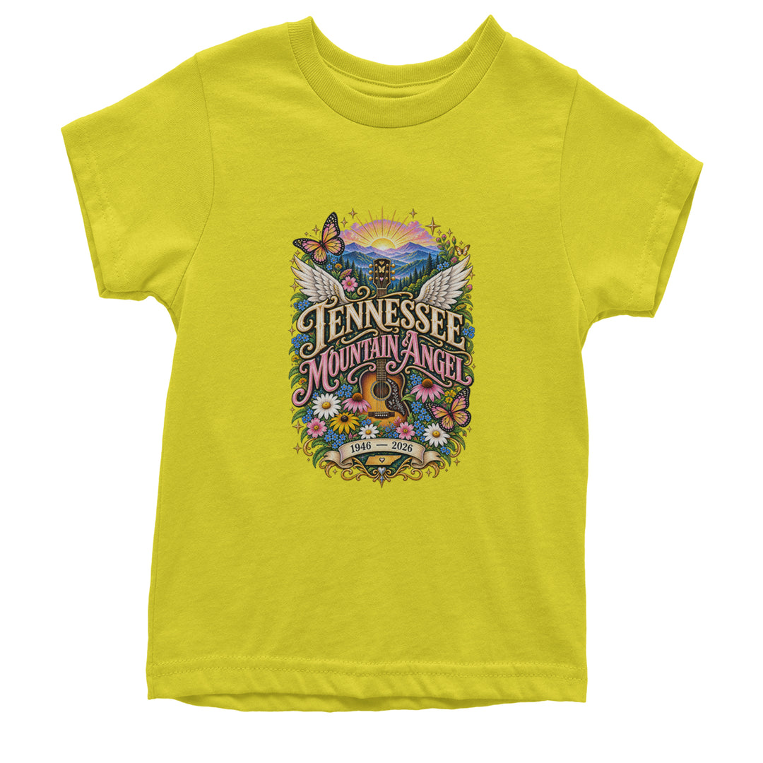 Tennessee Mountain Angel Wings Dolly Youth T-shirt Yellow