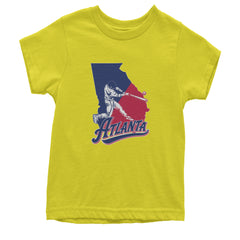 Atlanta Georgia Batter Up Youth T-shirt Yellow