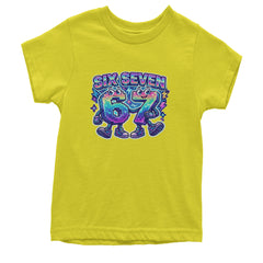 Six Seven 67 Retro Pixel Buddies Youth T-shirt Yellow