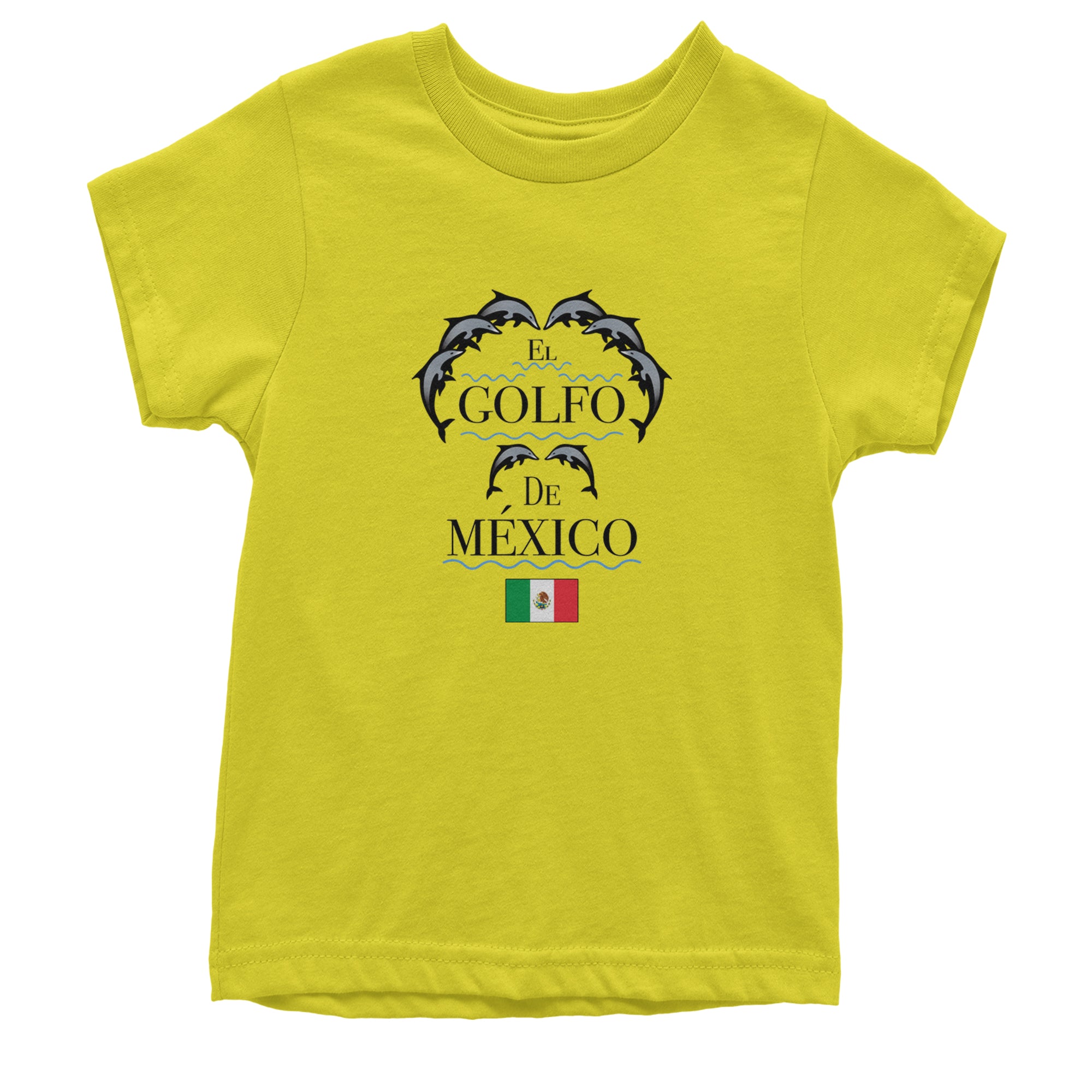 El Golfo De Mexico Dancing Dolphins Youth T-shirt Yellow