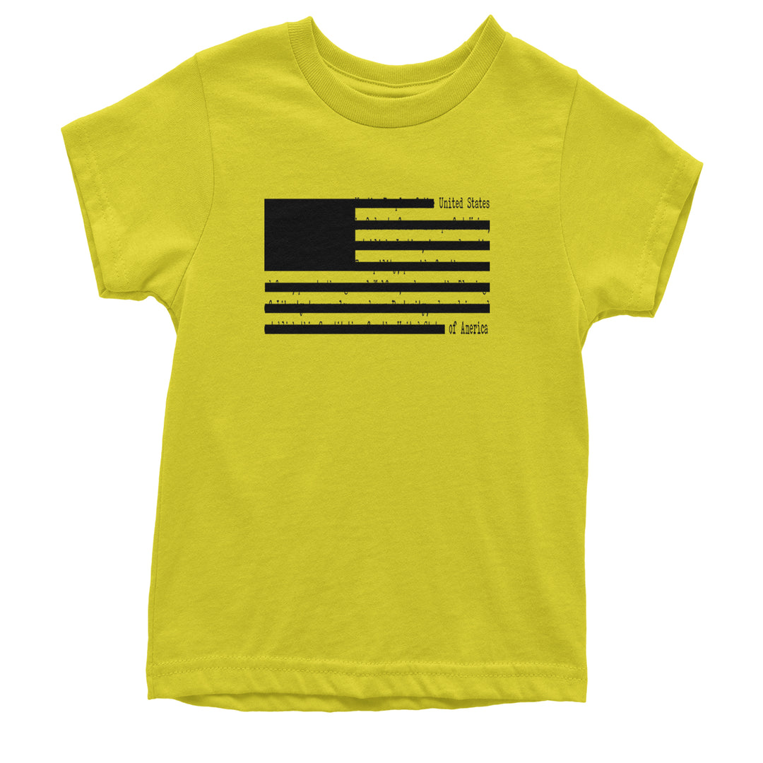 Redacted American Flag Youth T-shirt Yellow