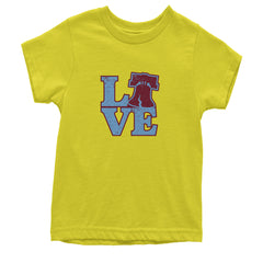 Love Philly Liberty Bell Youth T-shirt Yellow