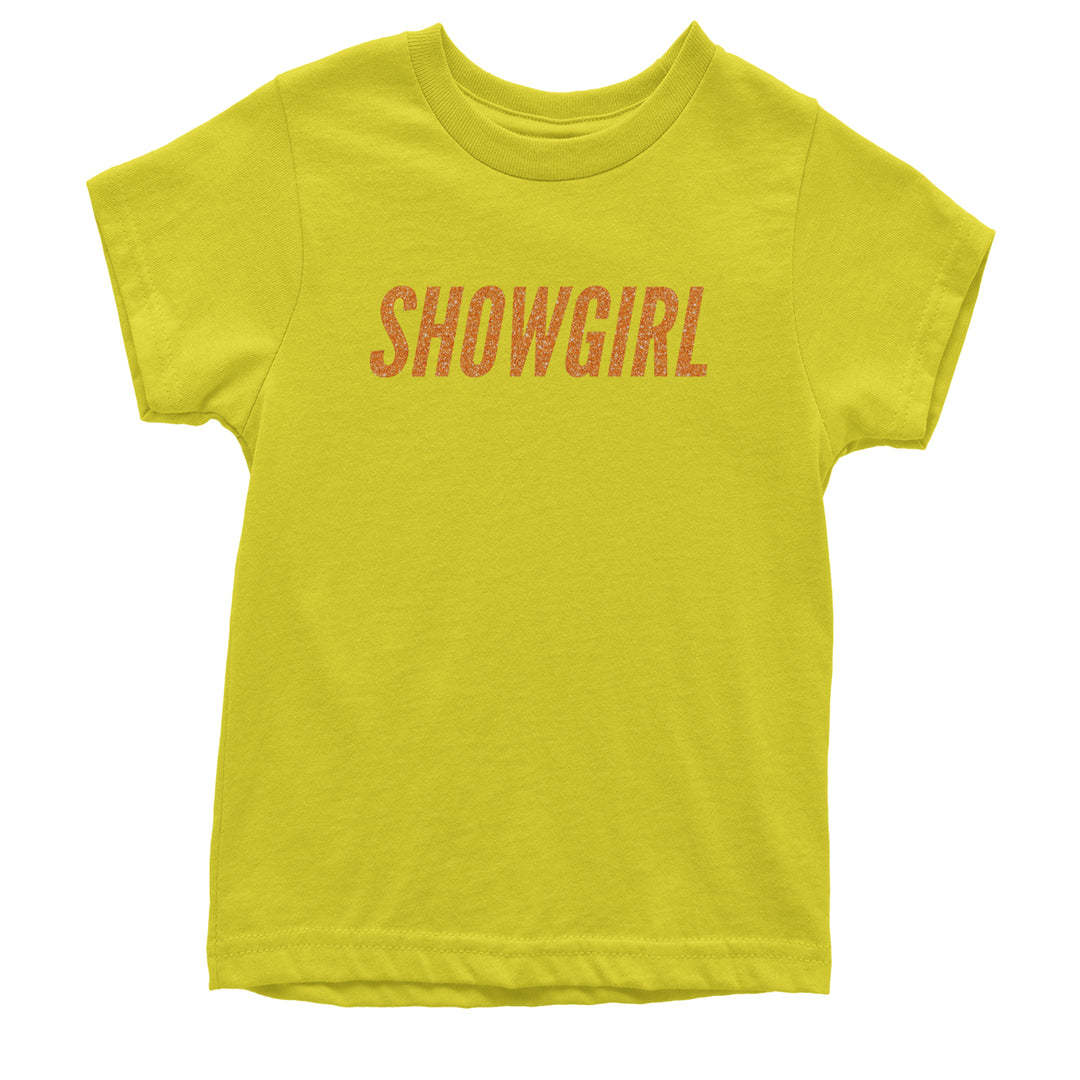 Showgirl Orange Glitter Youth T-shirt Yellow