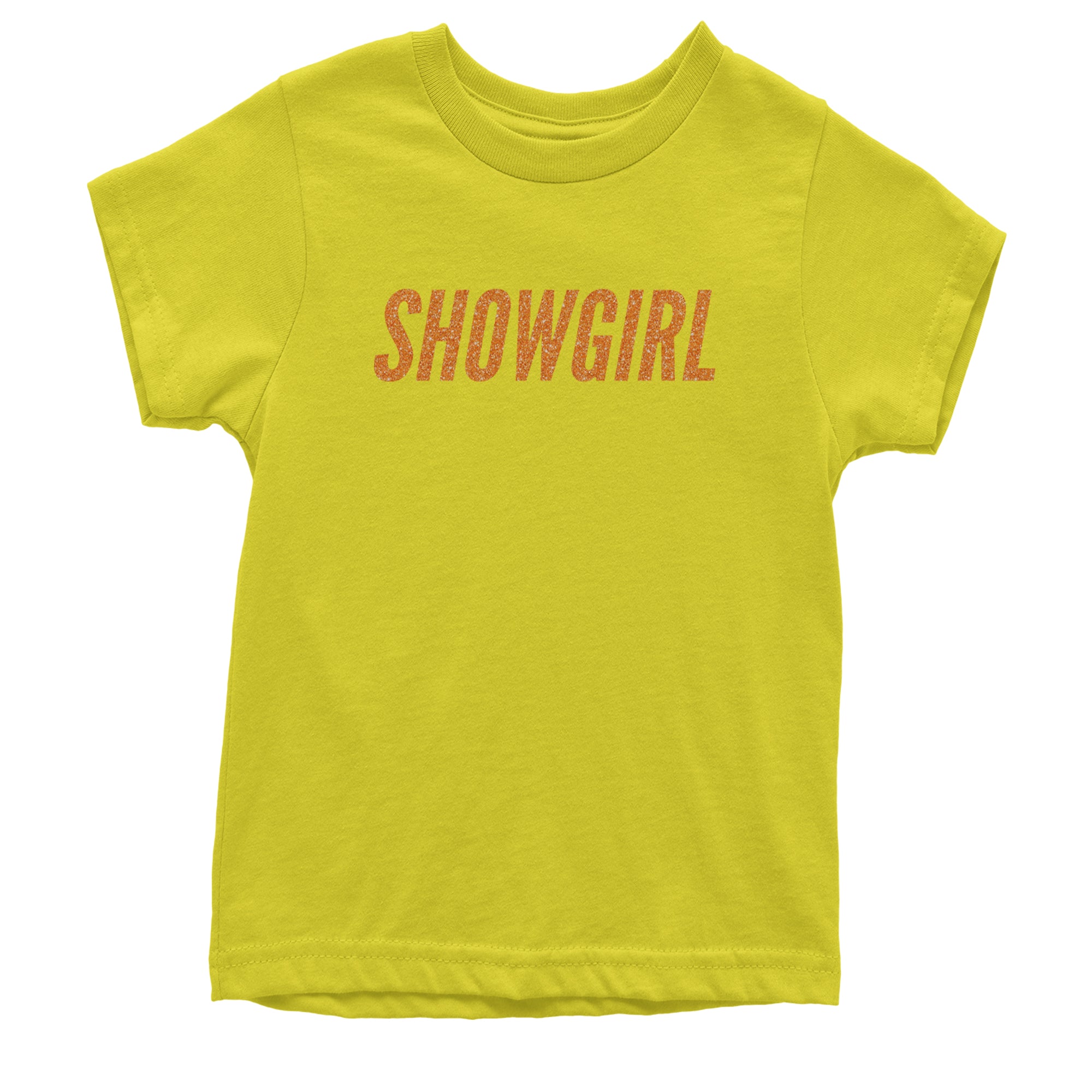 Showgirl Orange Glitter Youth T-shirt Yellow