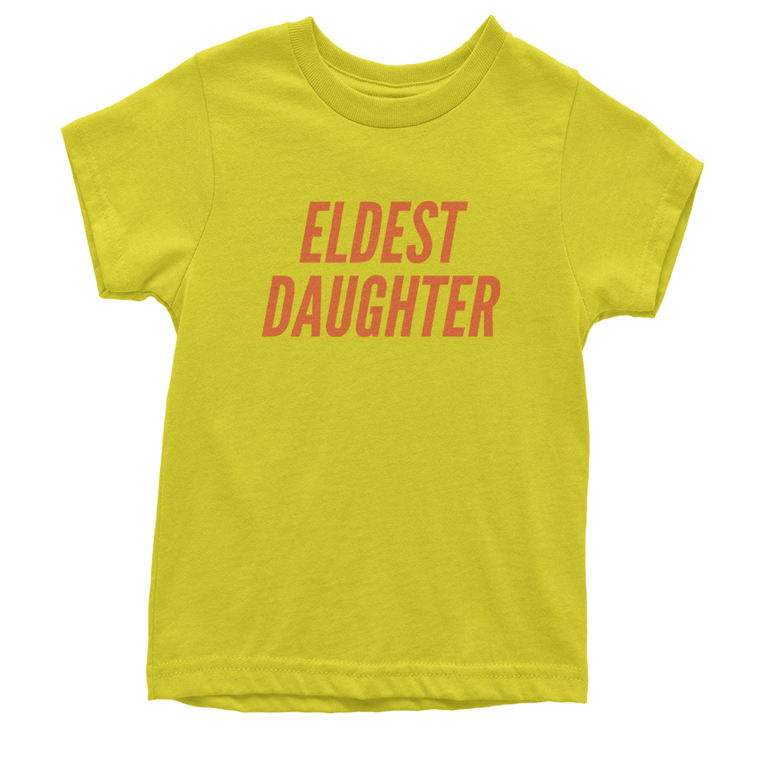 Eldest Daughter graphic on Kids' Heavyweight Cotton T-Shirt in Yellow