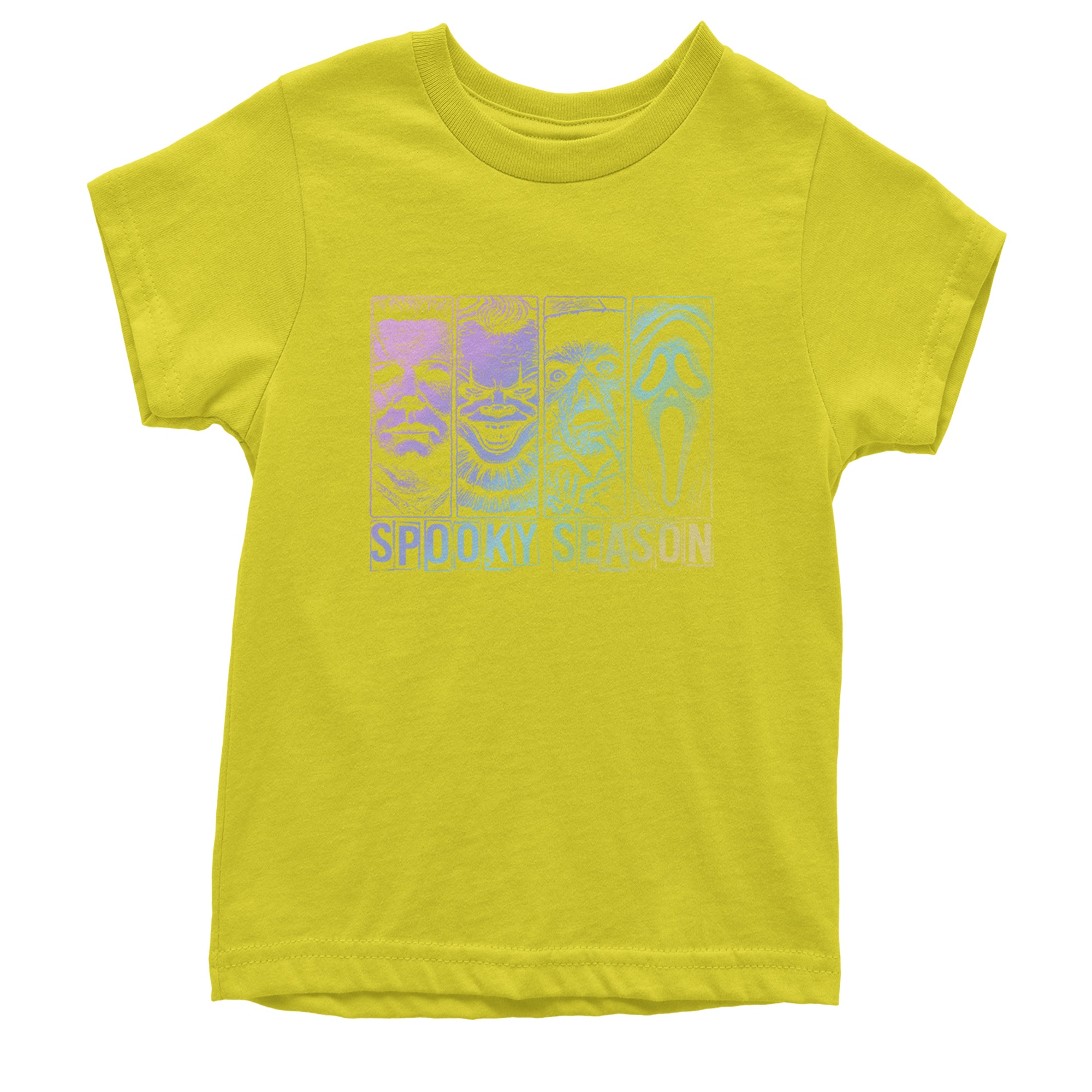 Spooky Season Horror Icons Halloween Youth T-shirt Yellow