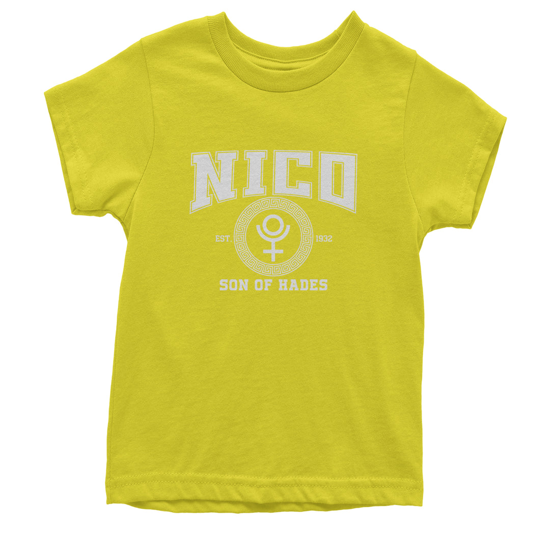 Nico Son of Hades Underworld Crest Youth T-shirt Yellow