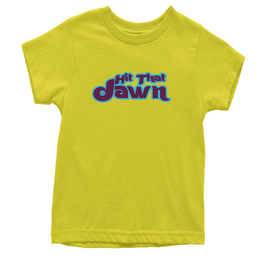 Hit That Jawn Philly Baseball graphic on Kids' Heavyweight Cotton T-Shirt in Yellow