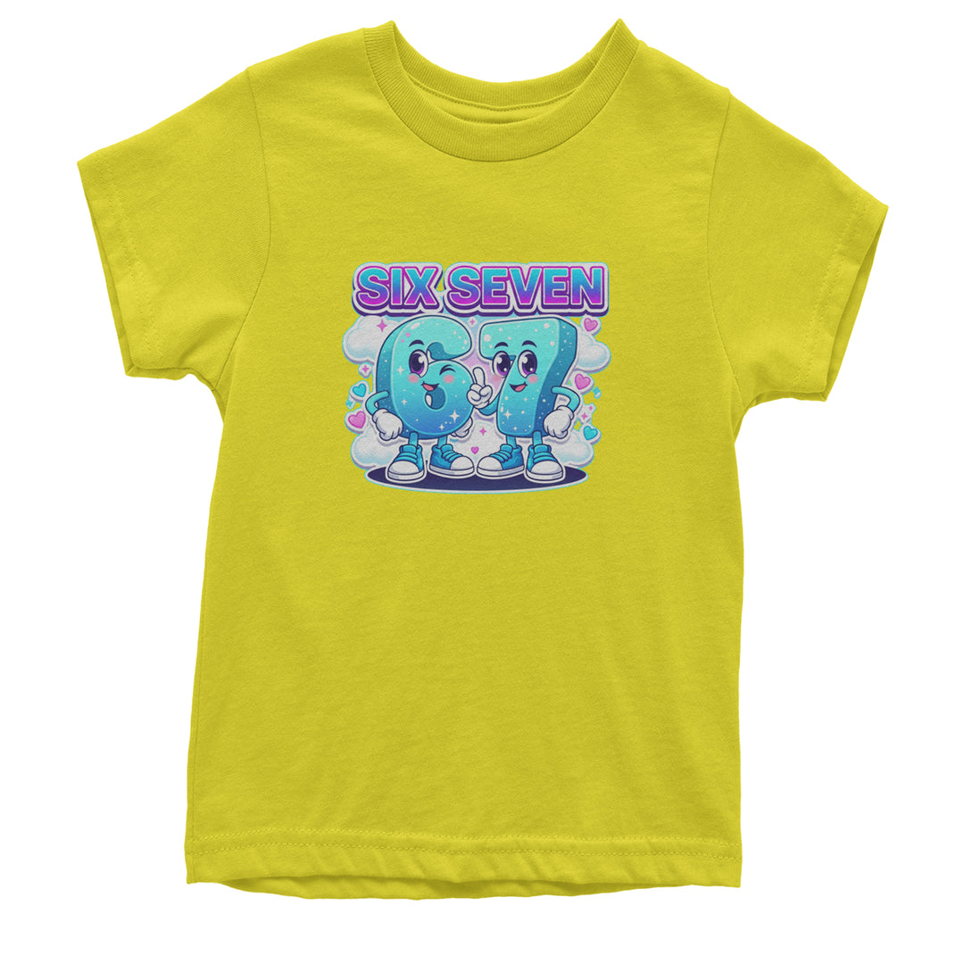 67 Six Seven Meme Kawaii Cloud Youth T-shirt Yellow