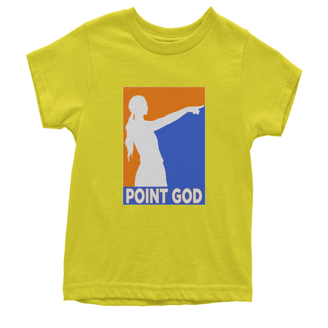 Point God Cunningham Basketball Pointing Meme  Youth T-shirt Yellow