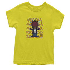 MUSTARD! Not Like Us Tv Off graphic on Kids' Heavyweight Cotton T-Shirt in Yellow