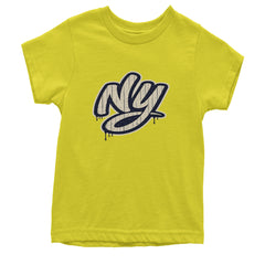 NYC New York City Grunge Street Youth T-shirt Yellow