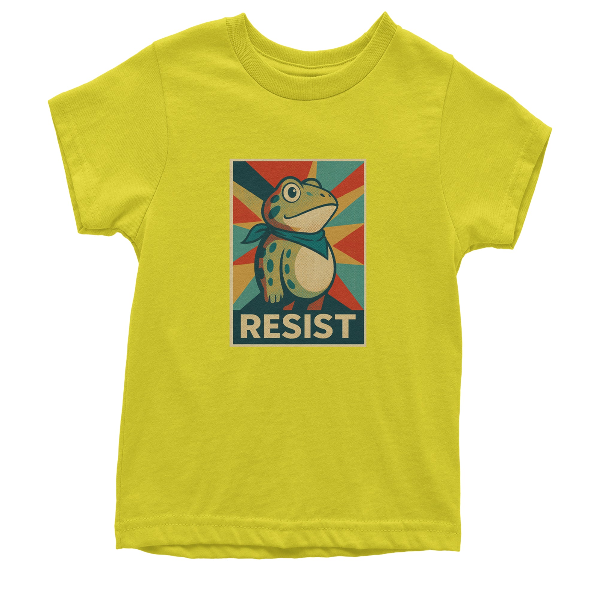 Resist Portland Protest Frog Youth T-shirt Yellow