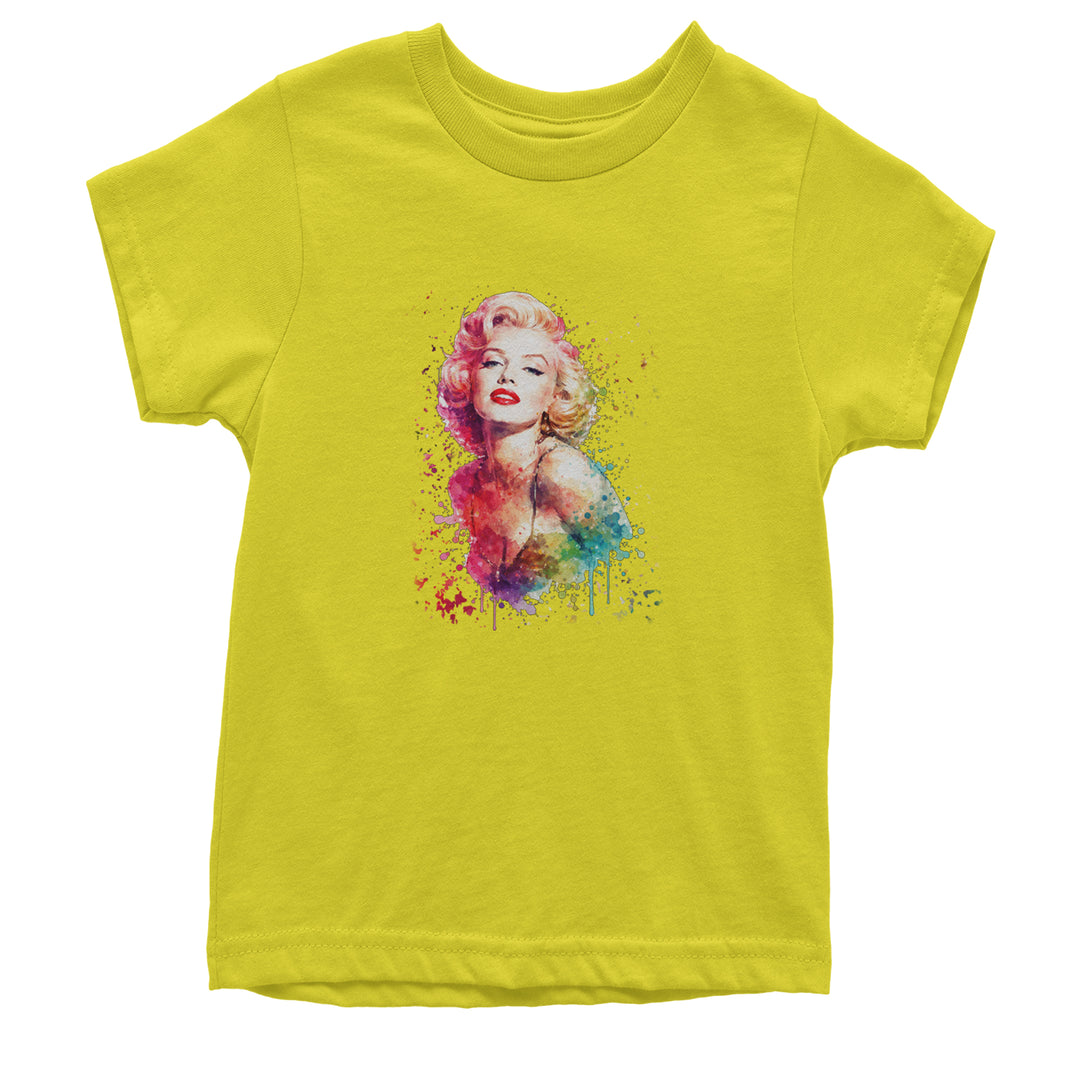 Mrs. Monroe Watercolors Bombshell Youth T-shirt Yellow