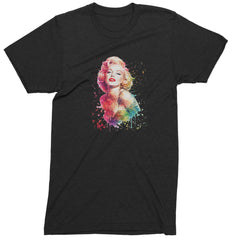 Mrs. Monroe Watercolors Bombshell Mens T-shirt Black