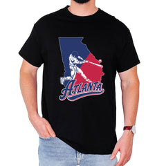 Atlanta Georgia Batter Up Mens T-shirt Black
