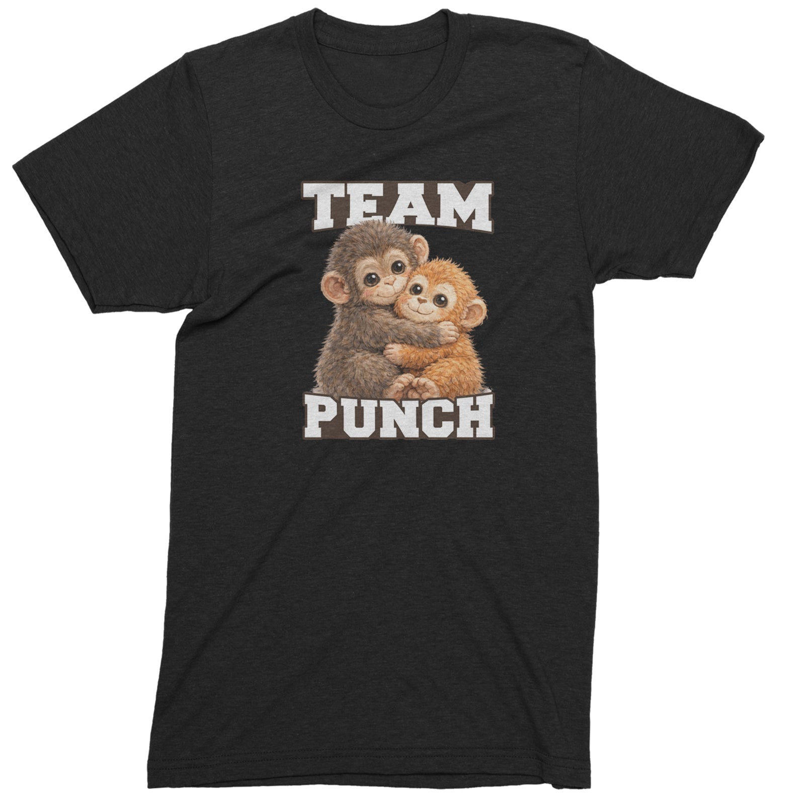 Team Punch Panchi-kun Monkey Mens T-shirt Black