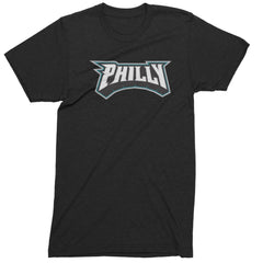 Philly Bold Block Throwback Mens T-shirt Black