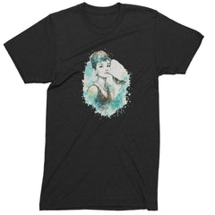 Mrs. Herpburn Iconic Watercolors Mens T-shirt Black