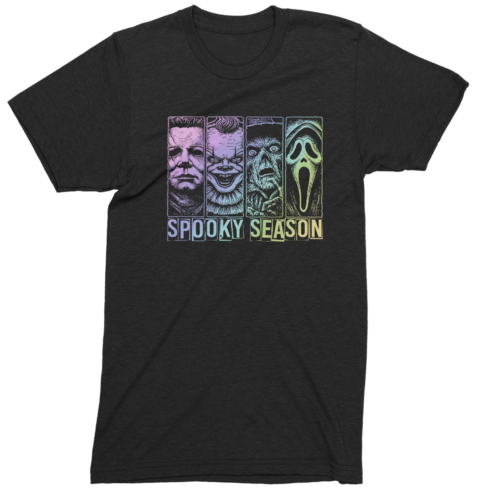Spooky Season Horror Icons Halloween Mens T-shirt Black