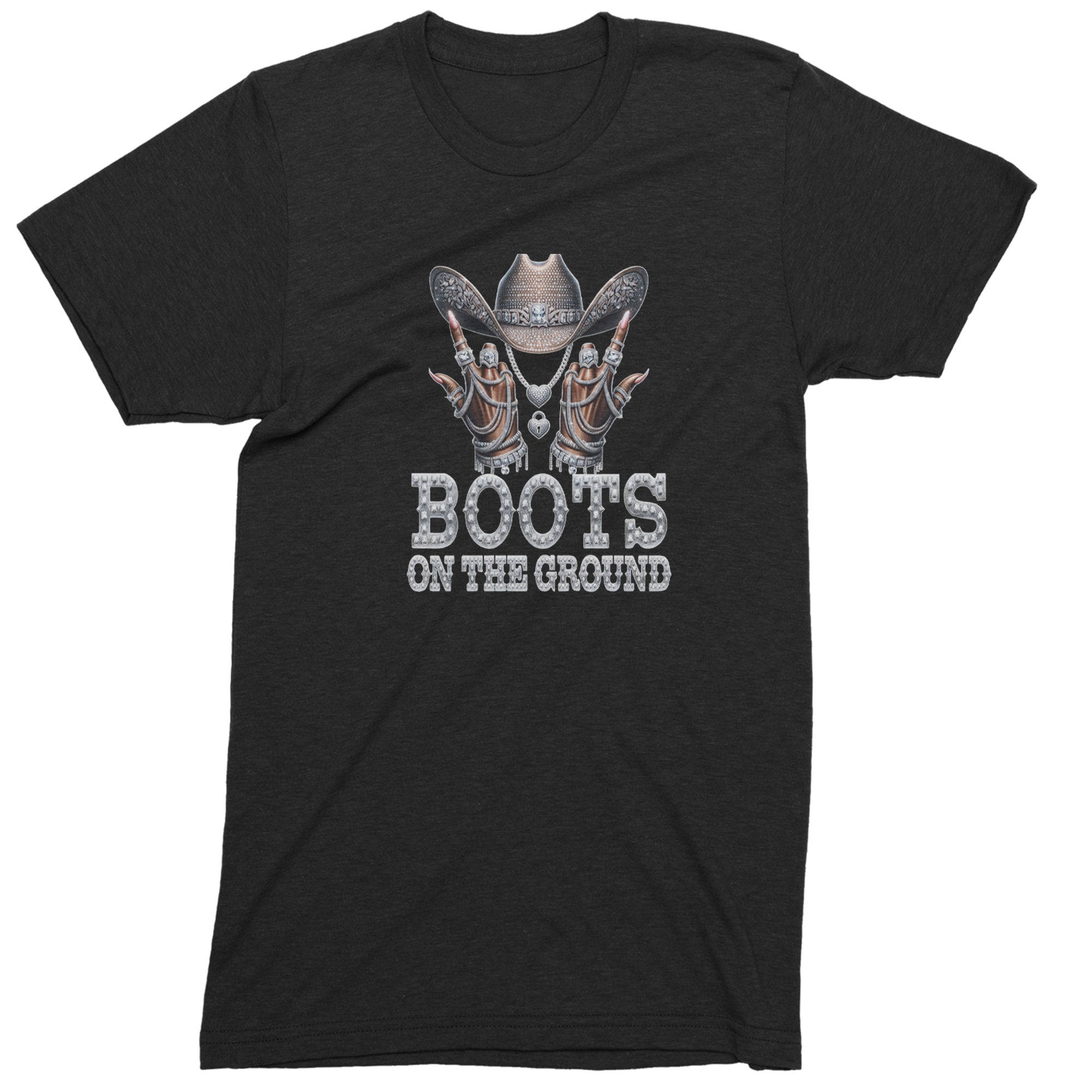 Boots On The Ground Bling Men's T-shirt Black