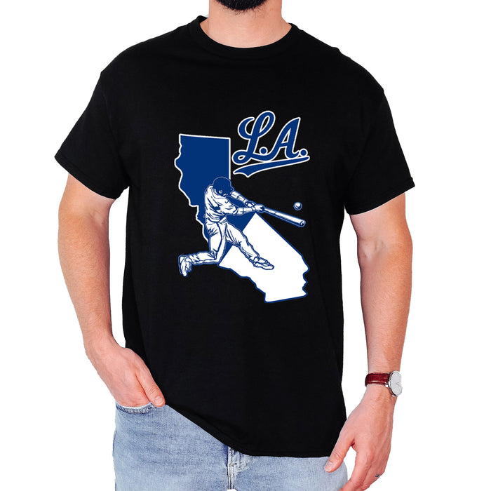 Los Angeles Baseball Batter Up Mens T-shirt
