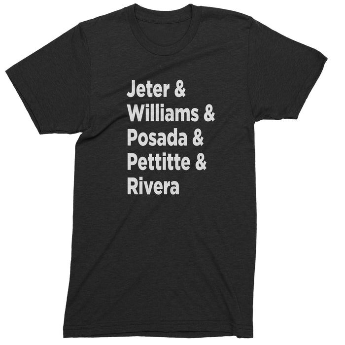 Jeter & Williams & Posada & Pettitte & Rivera Mens T-shirt