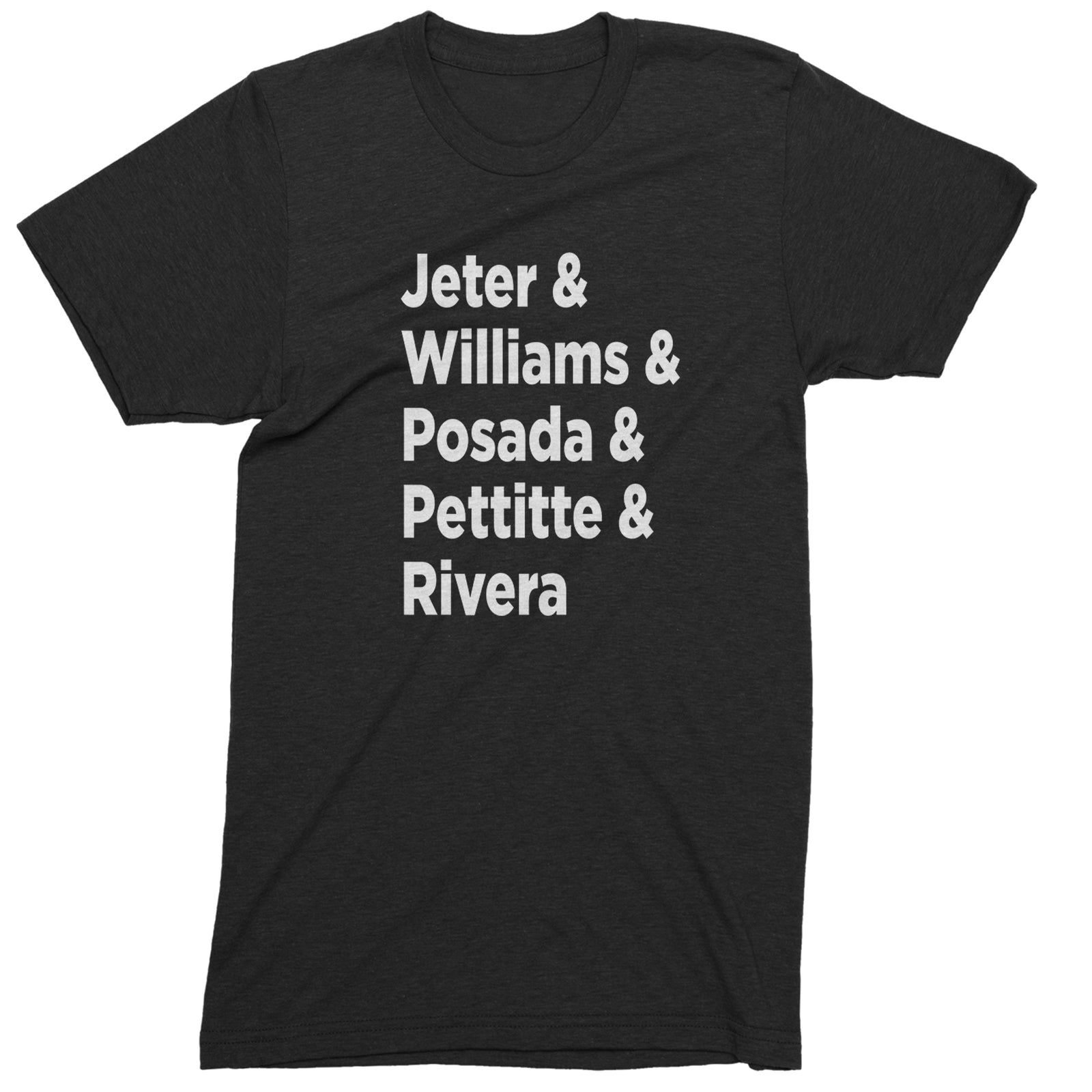Jeter & Williams & Posada & Pettitte & Rivera Mens T-shirt Black