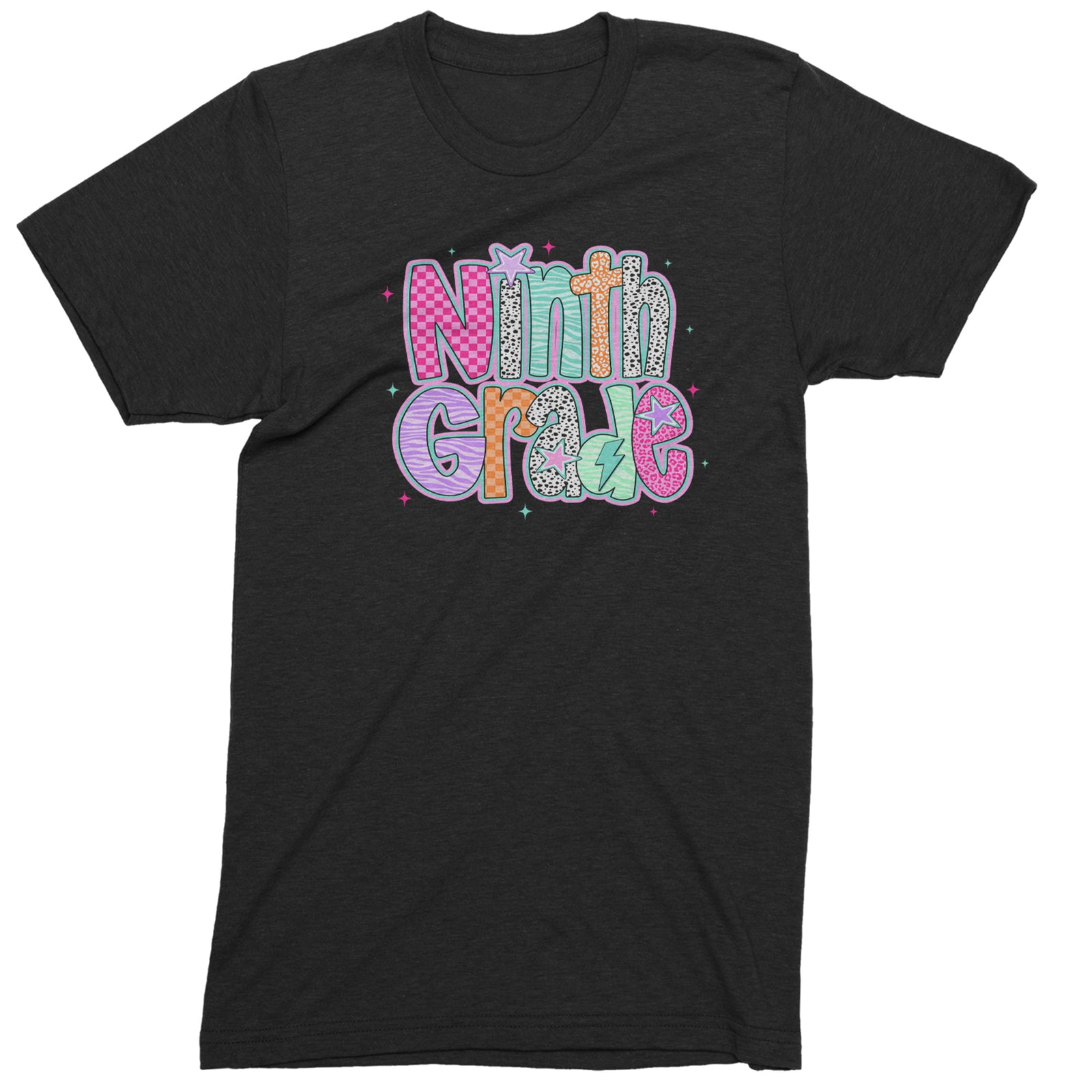 Ninth Grade Freshman Vibes Colorful Back to School Men's T-shirt Black