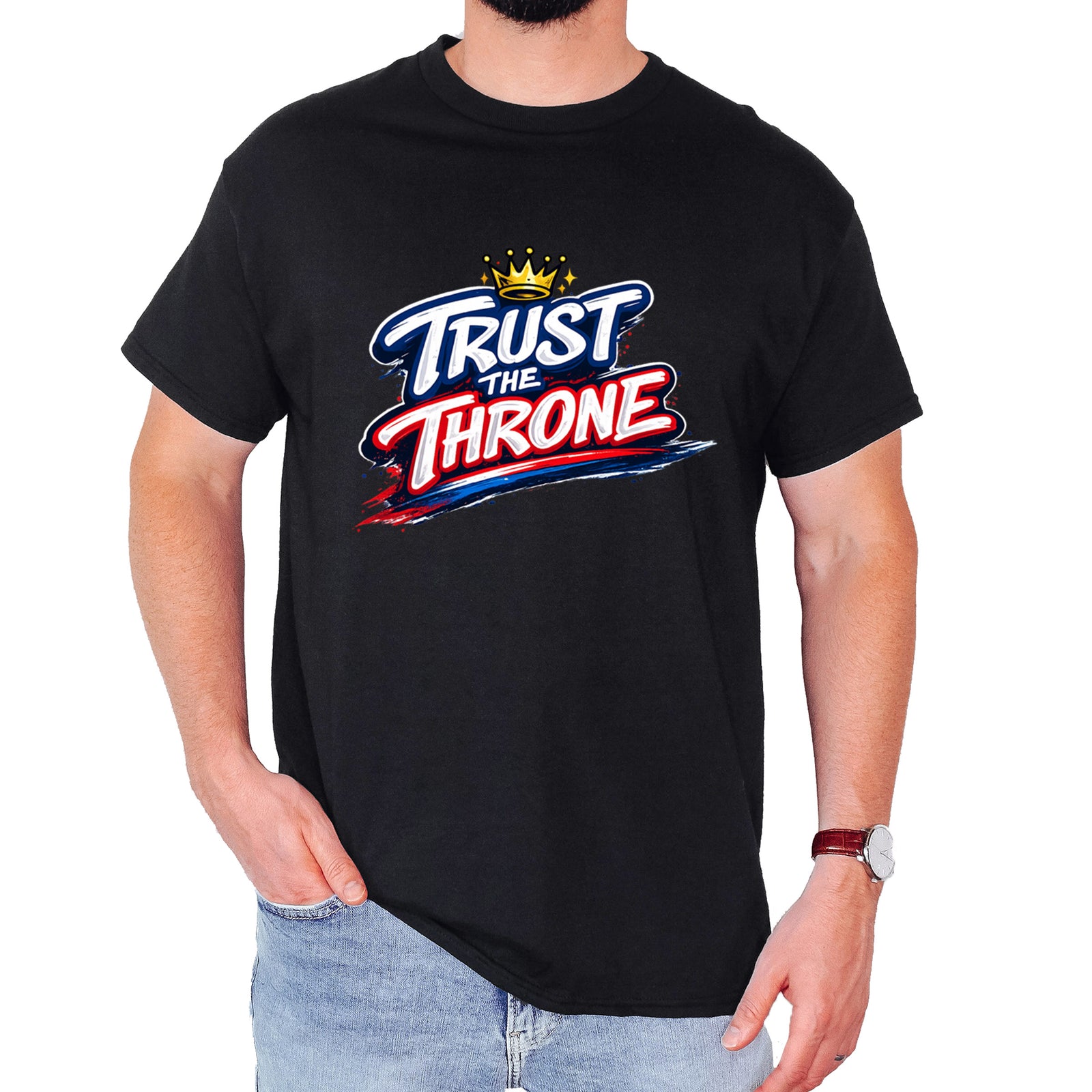 Trust The Throne Crown Philly Hoops Mens T-shirt Black