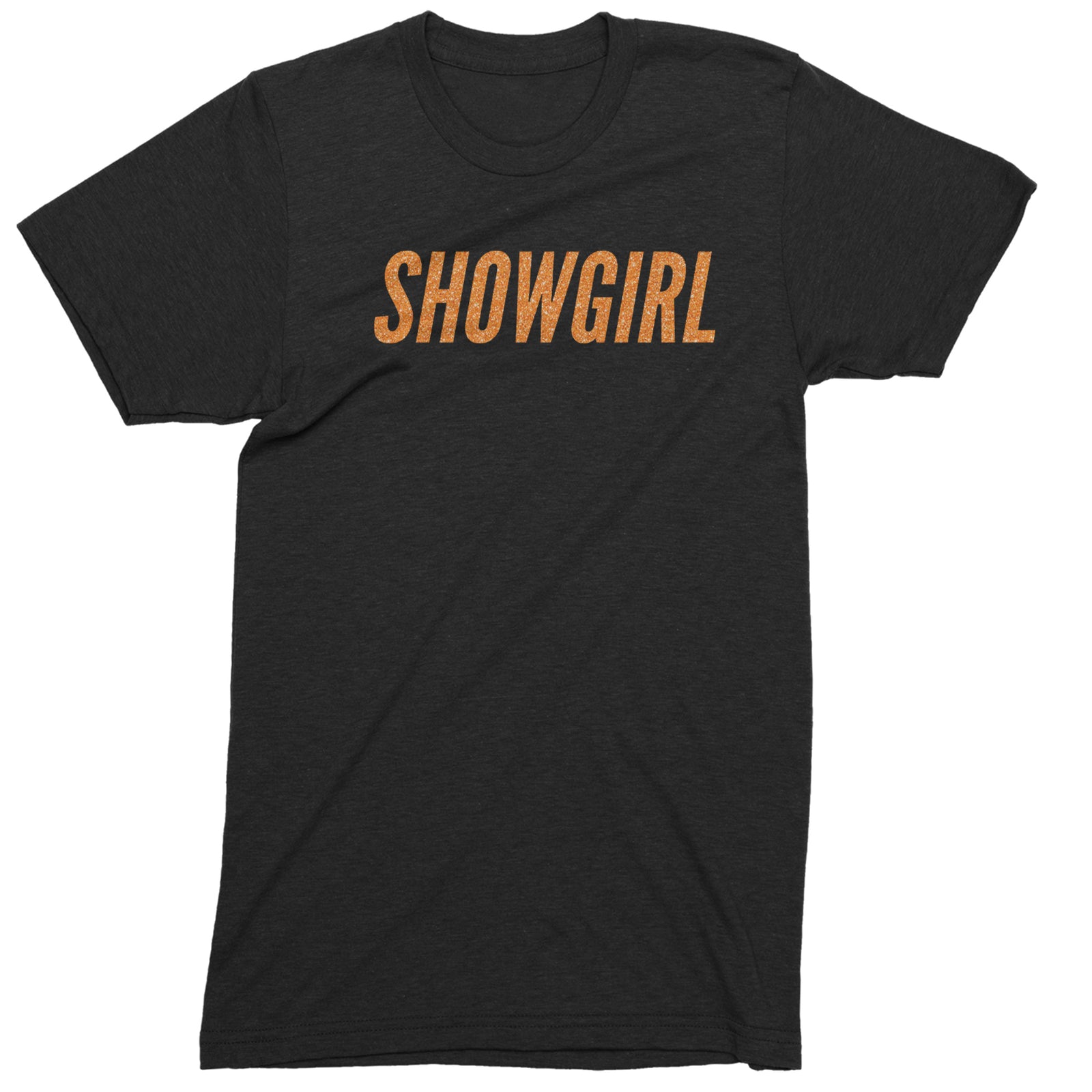 Showgirl Orange Glitter Mens T-shirt Black