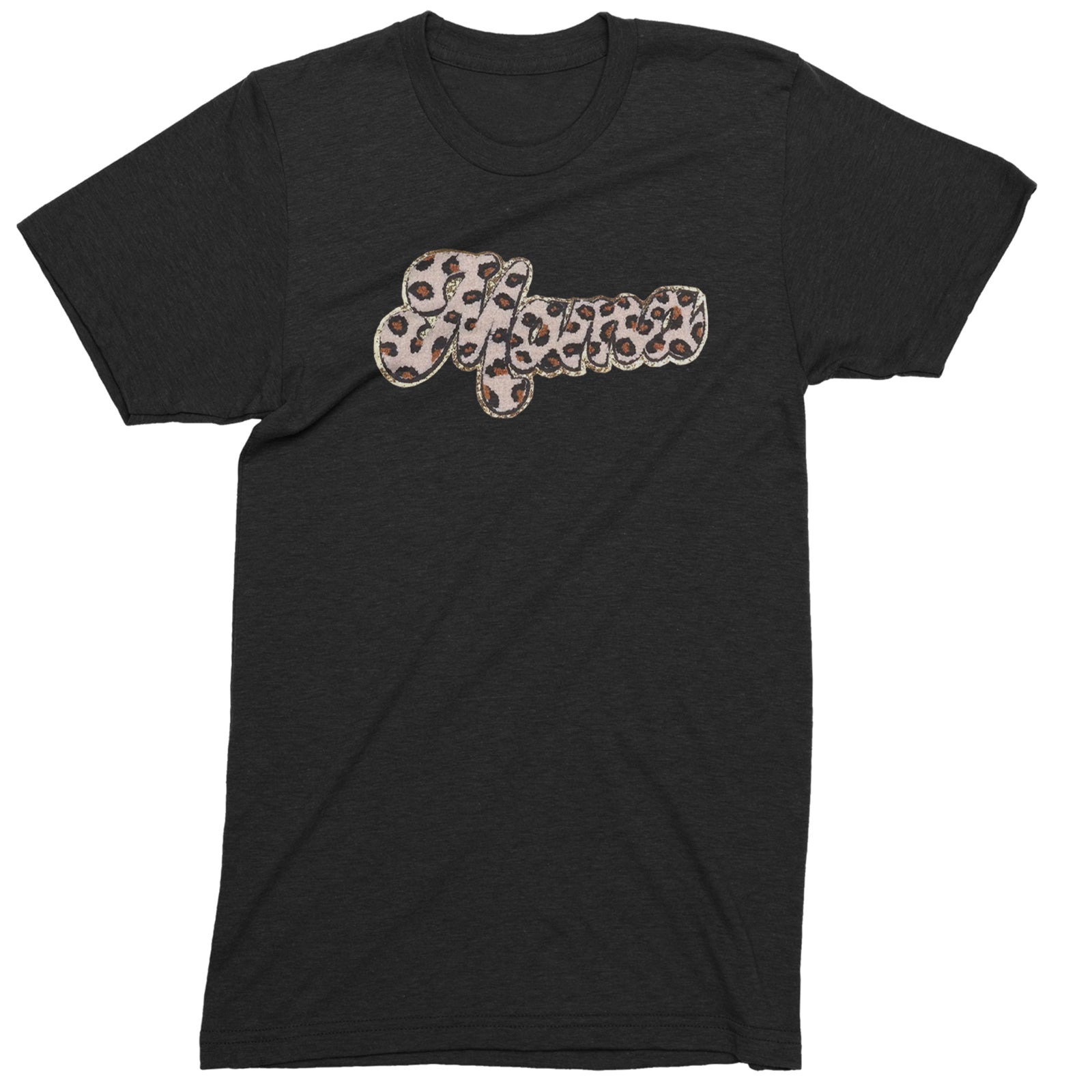Mama Cheetah Print Glitter Chenille Patch Men's T-shirt Black