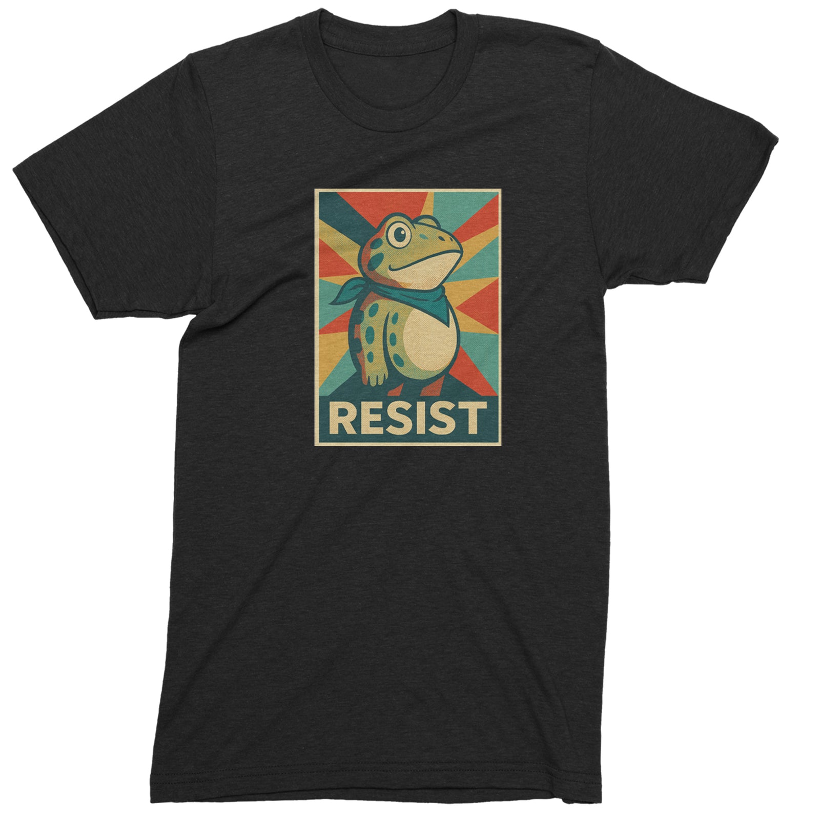 Resist Portland Protest Frog Mens T-shirt Black