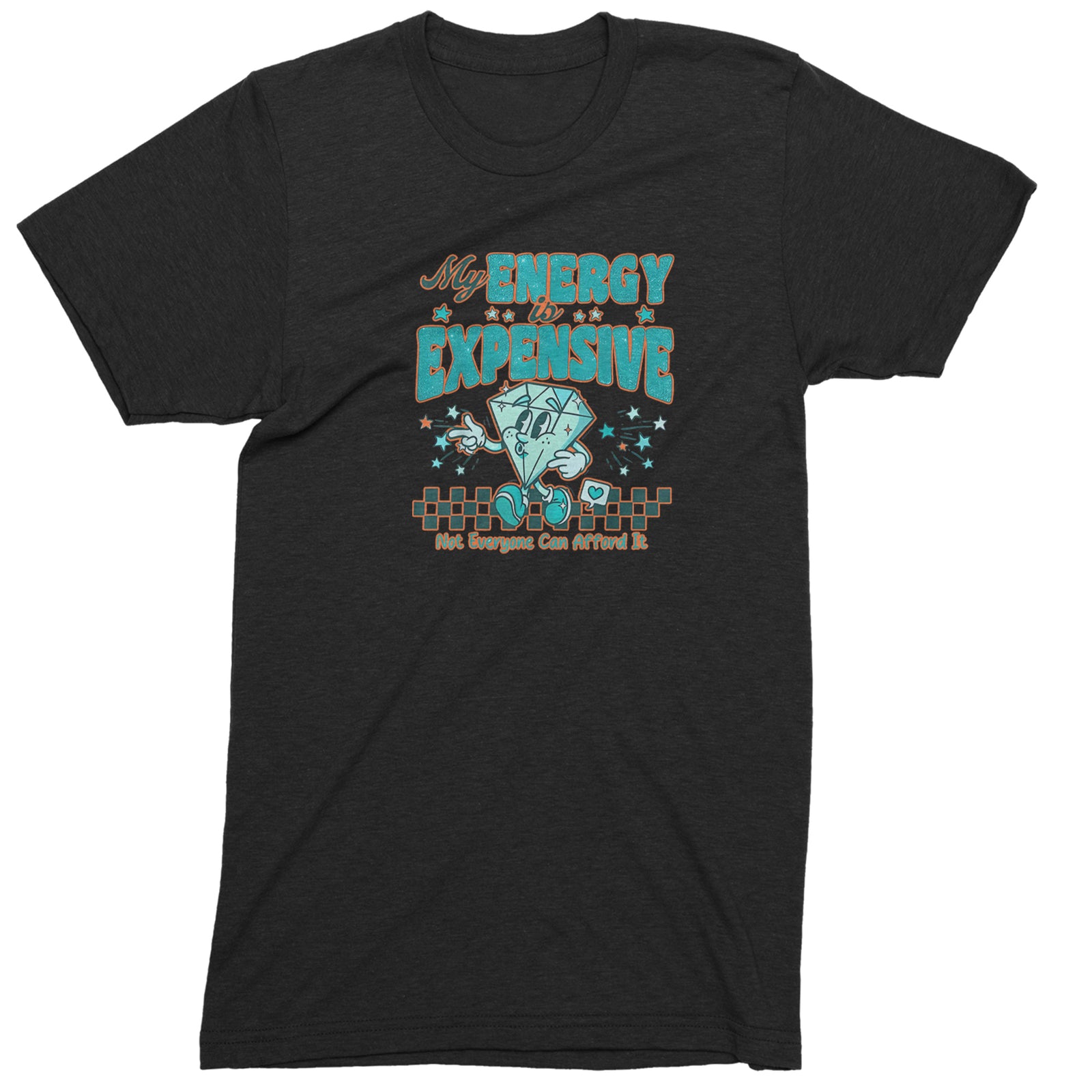 Diamond My Energy Is Expensive Mens T-shirt Black
