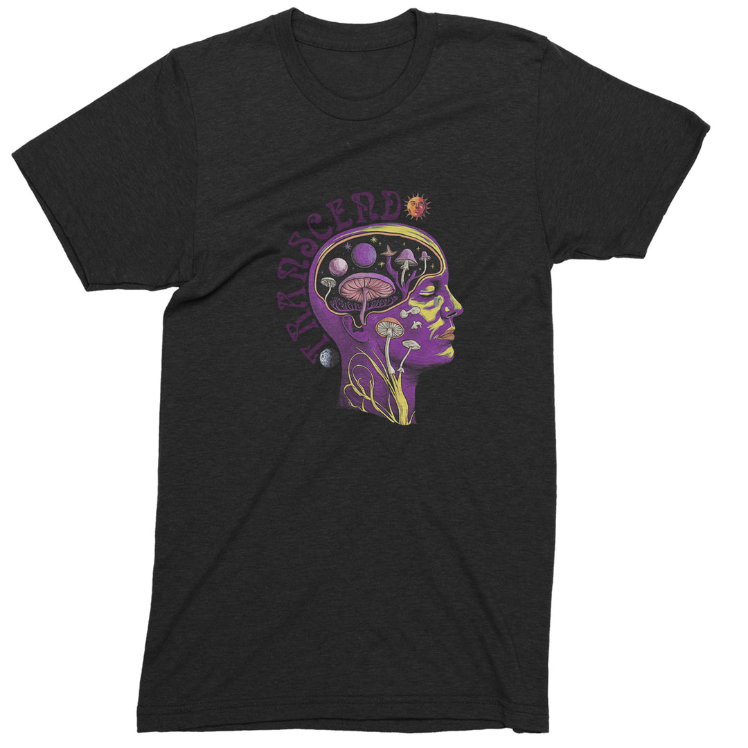 Psychedelic Cosmic Mushroom Head Men's T-shirt Black