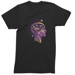 Psychedelic Cosmic Mushroom Head Men's T-shirt Black