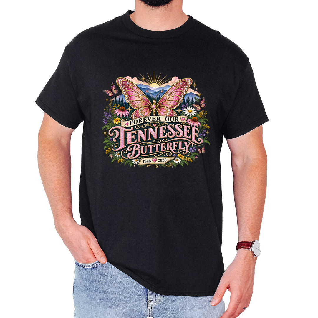 Forever Our Tennessee Butterfly Dolly Mens T-shirt Black