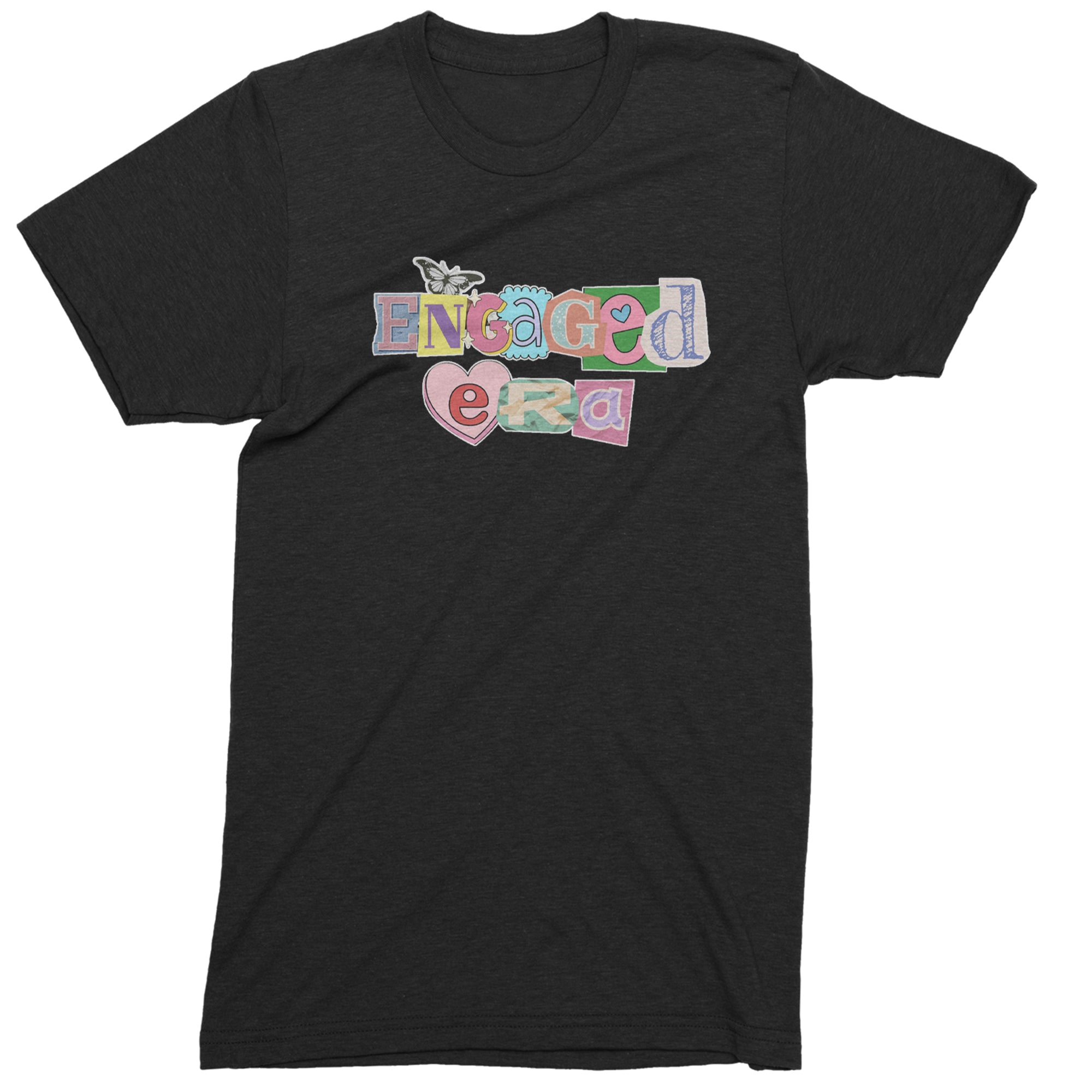 Engaged Era Aesthetic Retro Collage Design Mens T-shirt Black