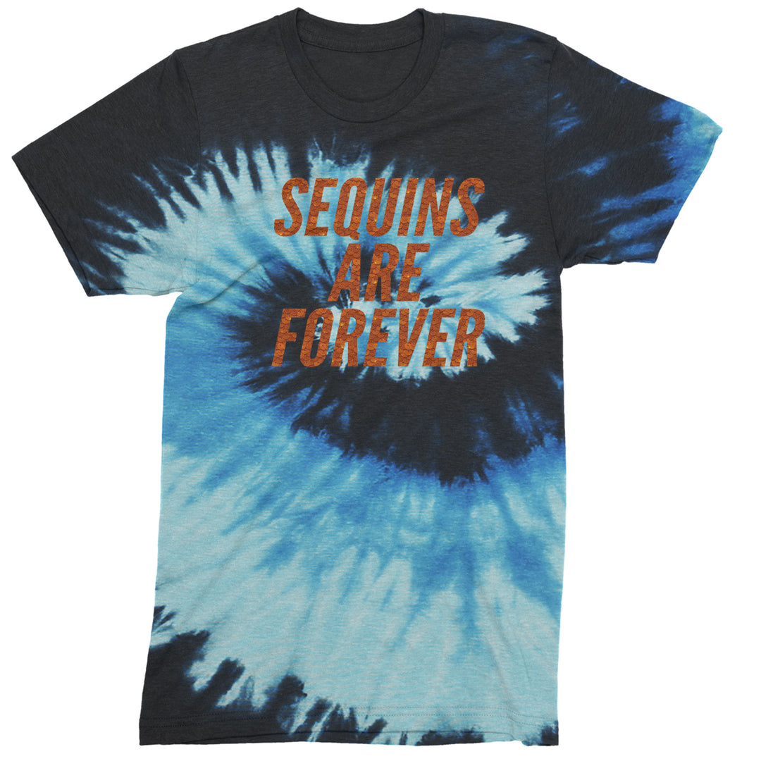 Sequins Are Forever Retro Glam Mens T-shirt Tie-Dye Blue Ocean