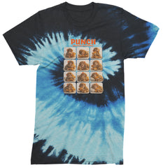 Punch Play Hard Love Harder Mens T-shirt Tie-Dye Blue Ocean