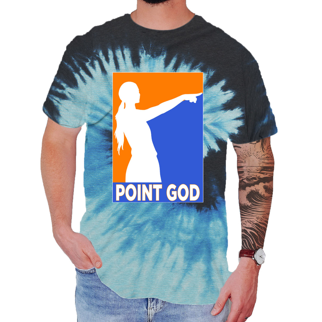 Point God Cunningham Basketball Pointing Meme  Mens T-shirt Tie-Dye Blue Ocean