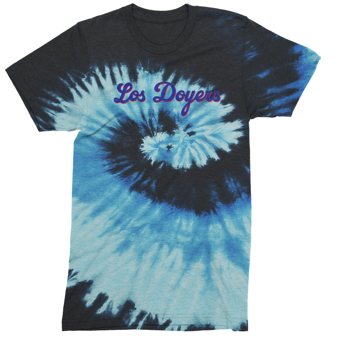Los Doyers LA Baseball Men's T-shirt Tie-Dye Blue Ocean