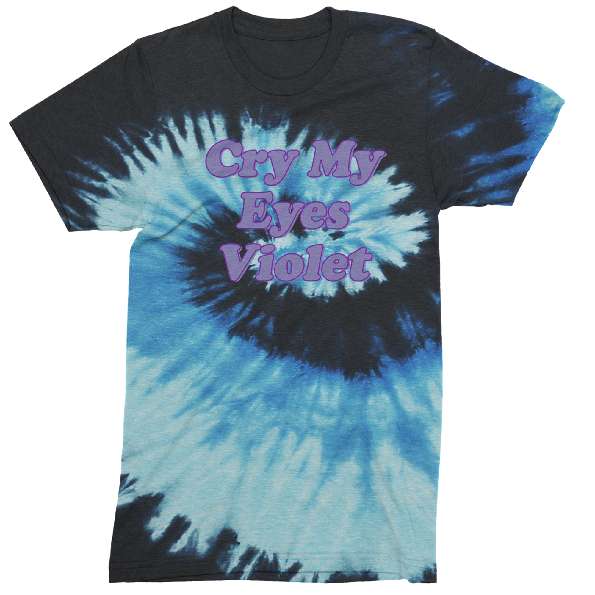 Cry My Eyes Violet Drama Queen Mens T-shirt Tie-Dye Blue Ocean