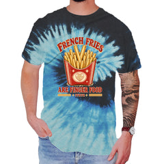 French Fries Are Finger Food IYKYK Mens T-shirt Tie-Dye Blue Ocean