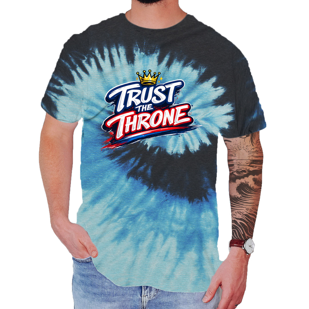 Trust The Throne Crown Philly Hoops Mens T-shirt Tie-Dye Blue Ocean